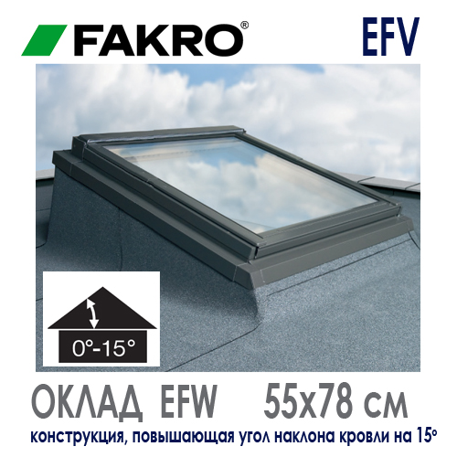 Конструкция повышающего оклада Fakro EFW 55x78 см для установки .